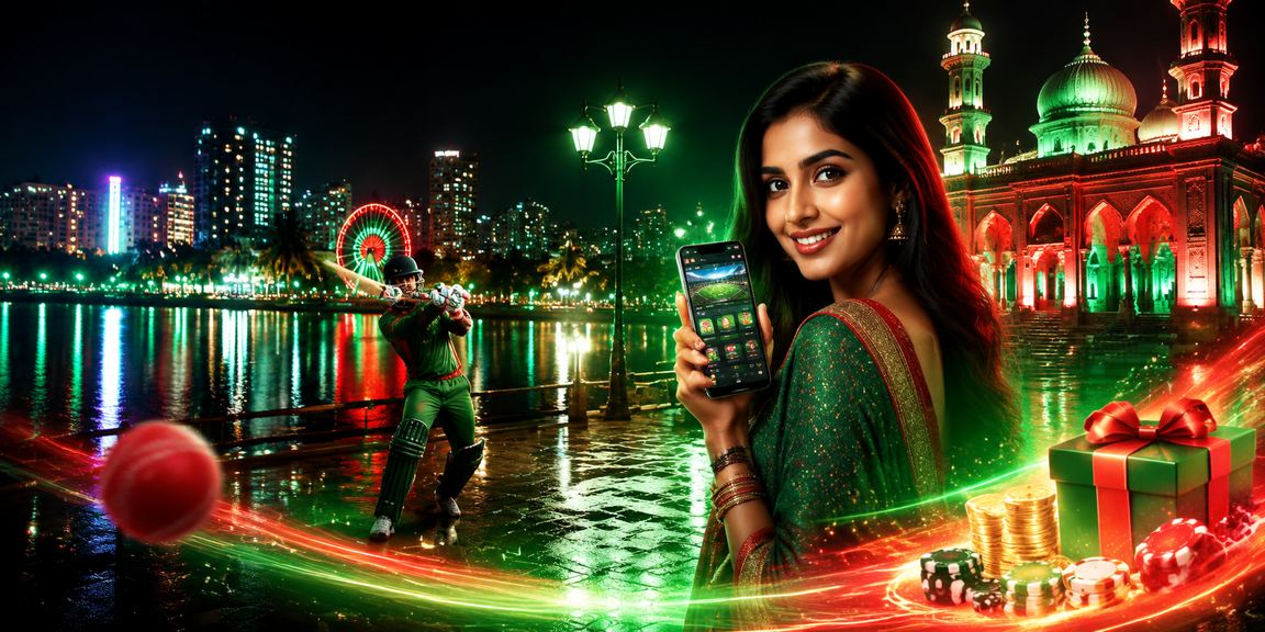 চট্টগ্রামে লাল সবুজ থিমে ক্রিকেট বেটিং ইভেন্টের দৃশ্য
